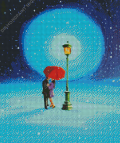 Snow Date At Night Diamond Painting