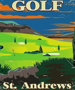St. Andrews Golf Poster Diamond Paintings
