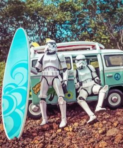 Stormtroopers And Surfboard Diamond Paintings