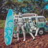 Stormtroopers And Surfboard Diamond Paintings