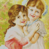 Victorian Vintage Children Diamond Paintings