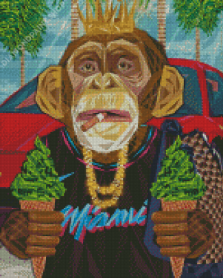 Wealthy Monkey Animal Art Diamond Paintings