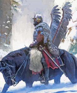 Winged Hussar In Snow Diamond Paintings