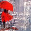 Woman In The Rain Diamond Paintings
