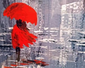 Woman In The Rain Diamond Paintings