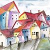 Abstract Houses Diamond Paintings