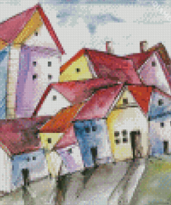 Abstract Houses Diamond Paintings