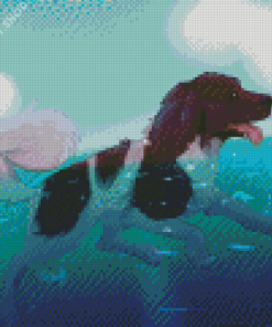 Adorable Dog Swimming Diamond Paintings