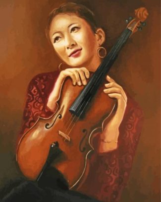 Aesthetic Girl With Violin Diamond Paintings