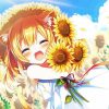 Aesthetic Sunflower Anime Girl Art Diamond Painting