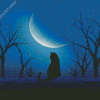 Aesthetic Lonely Cat Silhouette Diamond Painting