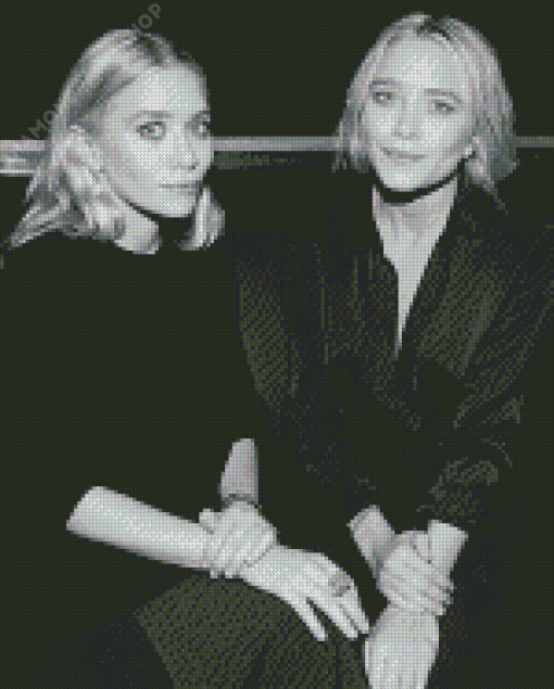 Black And White Mary Kate And Ashley Diamond Paitntings