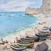 Claude Monet Boats Beach Diamond Painting