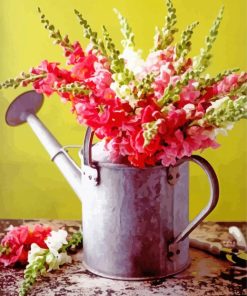 Cool Watering Can With Flowers Diamond Paintings