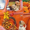 Cute Dogs In Autumn Art Diamond Paintings