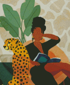 Faceless Woman With Leopard Diamond Paintings