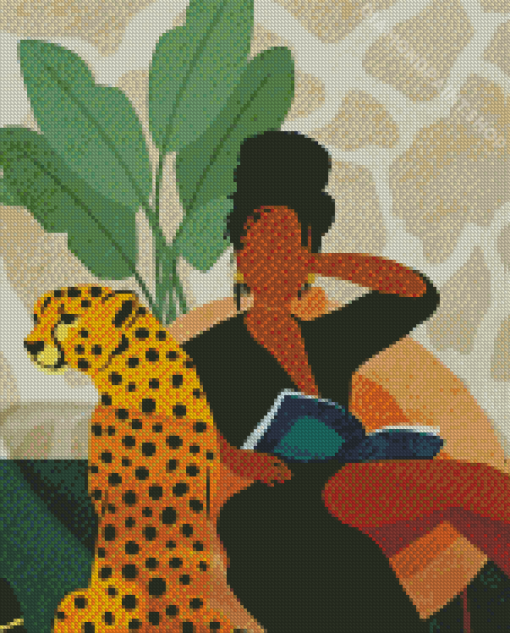 Faceless Woman With Leopard Diamond Paintings