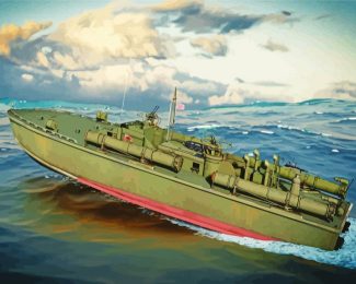 Green Patrol Torpedo Boat Pt 109 Diamond Paintings