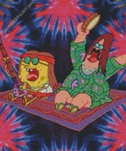 Hippie SpongeBob Stoner Diamond Painting