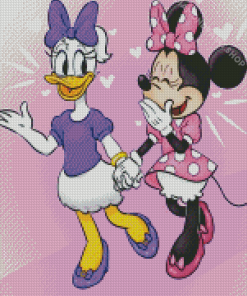 Minnie Mouse And Daisy Art Diamond Painting