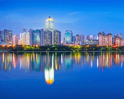 Nanning City Reflection Diamond Painting