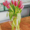 Pink Tulip Flower Vase Diamond Painting