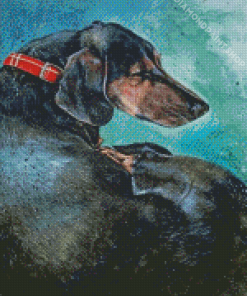 Sleeping Dachshund Dog Diamond Painting