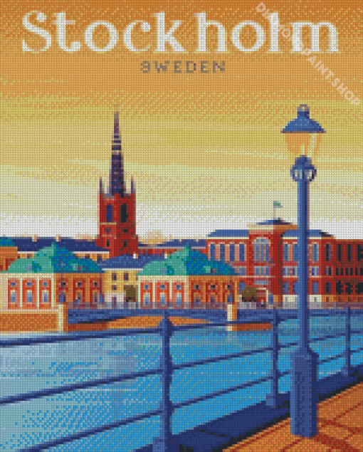 Stockholm Poster Illustartion Diamond Paintings