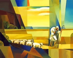 The Shepherd And His Flock Diamond Paintings