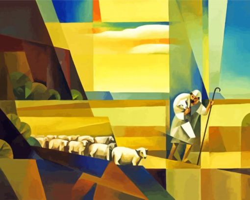 The Shepherd And His Flock Diamond Paintings