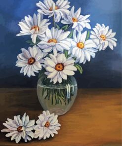 White Daisy In A Vase Diamond Paintings