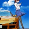 Yellow Anime Car Diamond Paintings