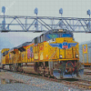 Yellow Diesel Train Diamond Paintings