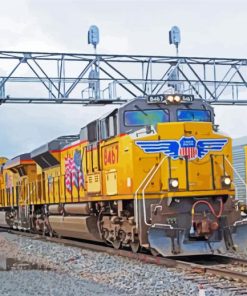 Yellow Diesel Train Diamond Paintings