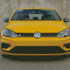 Yellow Volkswagen Golf R Diamond Paintings