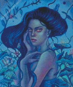Blue Girl Art Diamond Painting