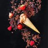 Chocolate Ice Cream Cone With Fruits Diamond Painting