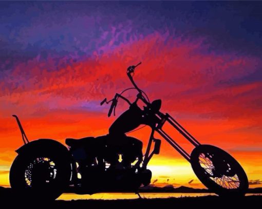 Chopper Bike Sunset Diamond Painting