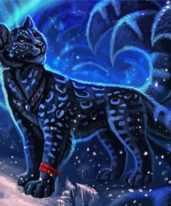 Fantasy Blue Black Cat Diamond Painting
