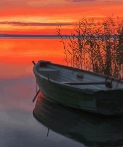 Lake Balaton Boat Sunset Diamond Painting