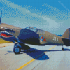 Grey P 40 Warhawk Diamond Painting