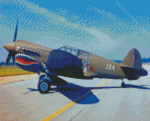 Grey P 40 Warhawk Diamond Painting