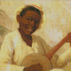 African Banjolele Player Diamond Painting