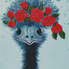 Bird Ostrich And Flowers Diamond Painting