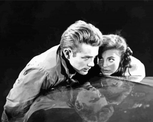 Black And white Rebel Without A Cause Diamond Painting