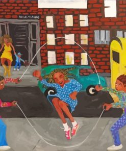 Black Children Jumping Rope Diamond Painting
