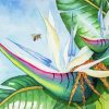 Cool White Bird Of Paradise Plant Diamond Painting