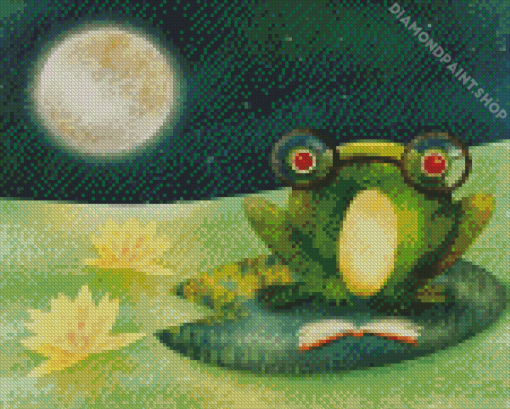 Cool Frog Lily Diamond Painting