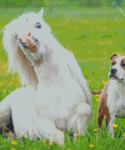 Cute Dog And Horse Diamond Painting