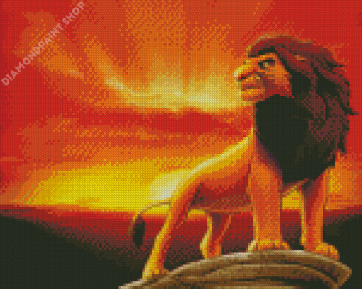 Disney Lion Sunset Diamond Painting